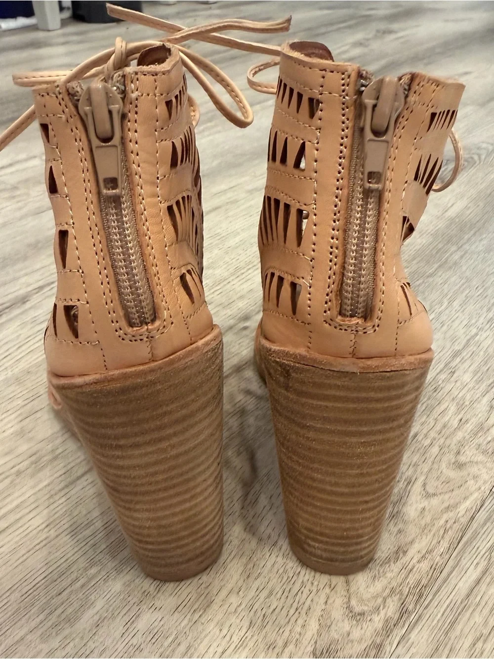 Jeffrey‎ Campbell Cutout Lace Up Wedge Heels Size 5.5